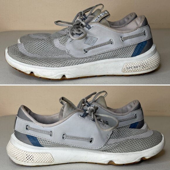 Sperry Top-Sider Women's 7 Seas 3-Eye Gray Boat Shoes Sneakers Size 7 - Picture 3 of 16